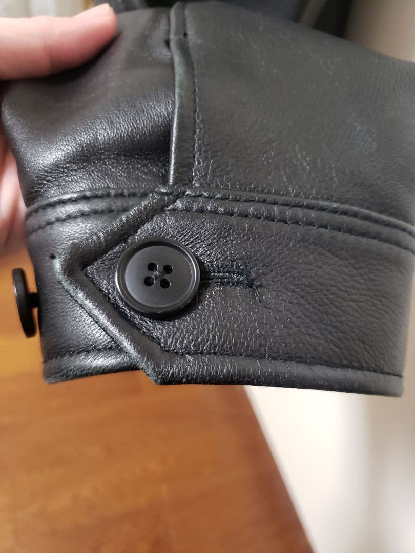 BEAMS　ワイドフィット レザー ジップブルゾン