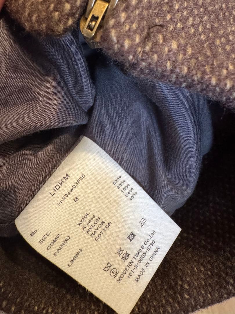 【LIDNMリドム】Alpaca Tweed Harrington Jacket