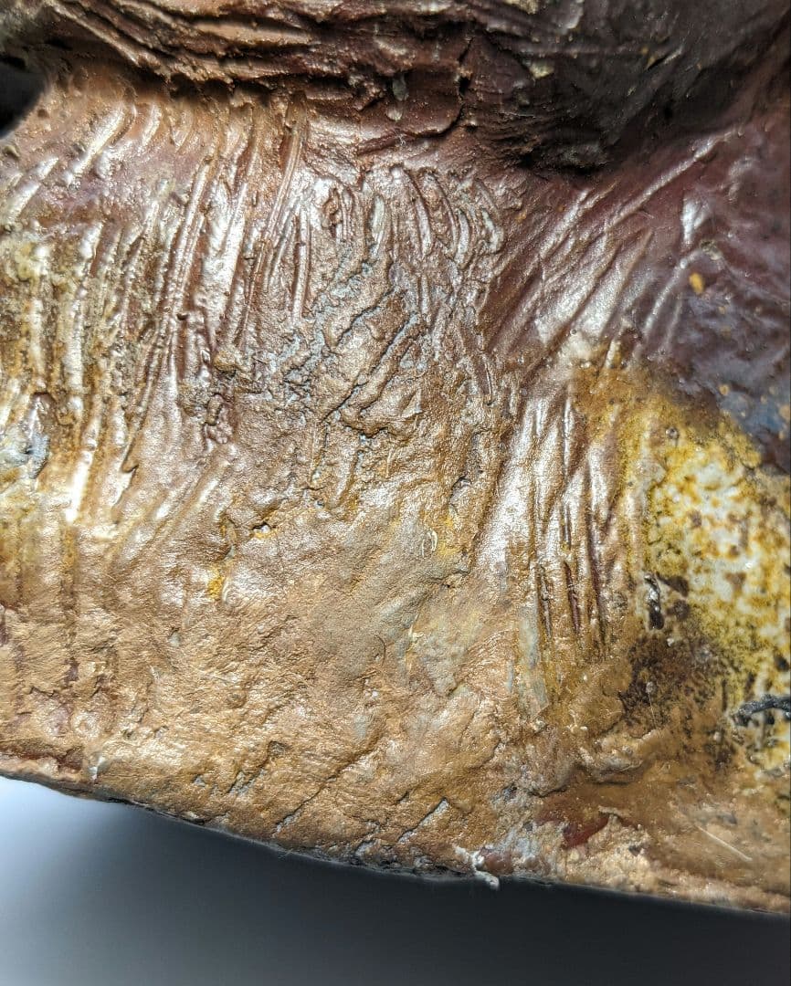 藤原陶臣 備前焼 申置物 猿 サル 縁起物 細工物 太鼓 工芸品 在銘 オブジェ