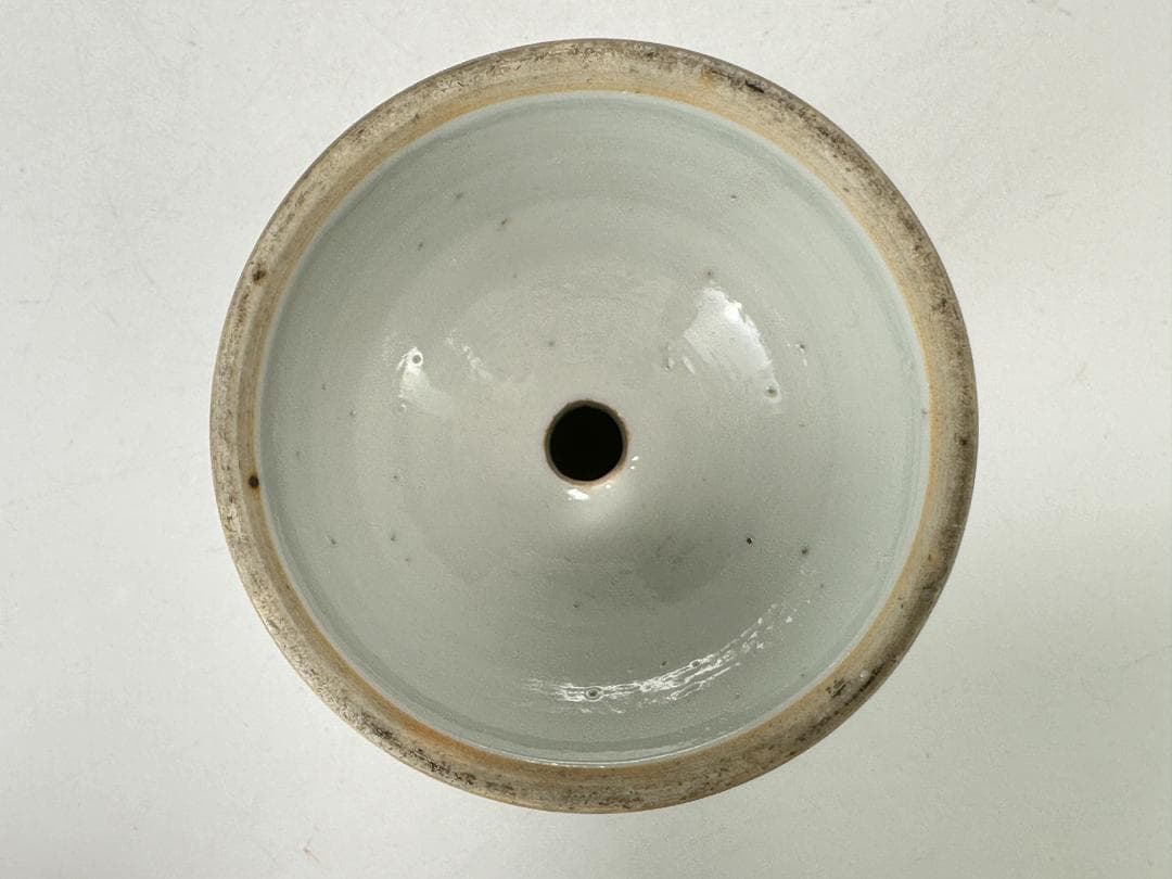 中国美術　清朝　清代　粉彩花卉文燈台　燭台　時代物　唐物　古物　旧蔵家出し