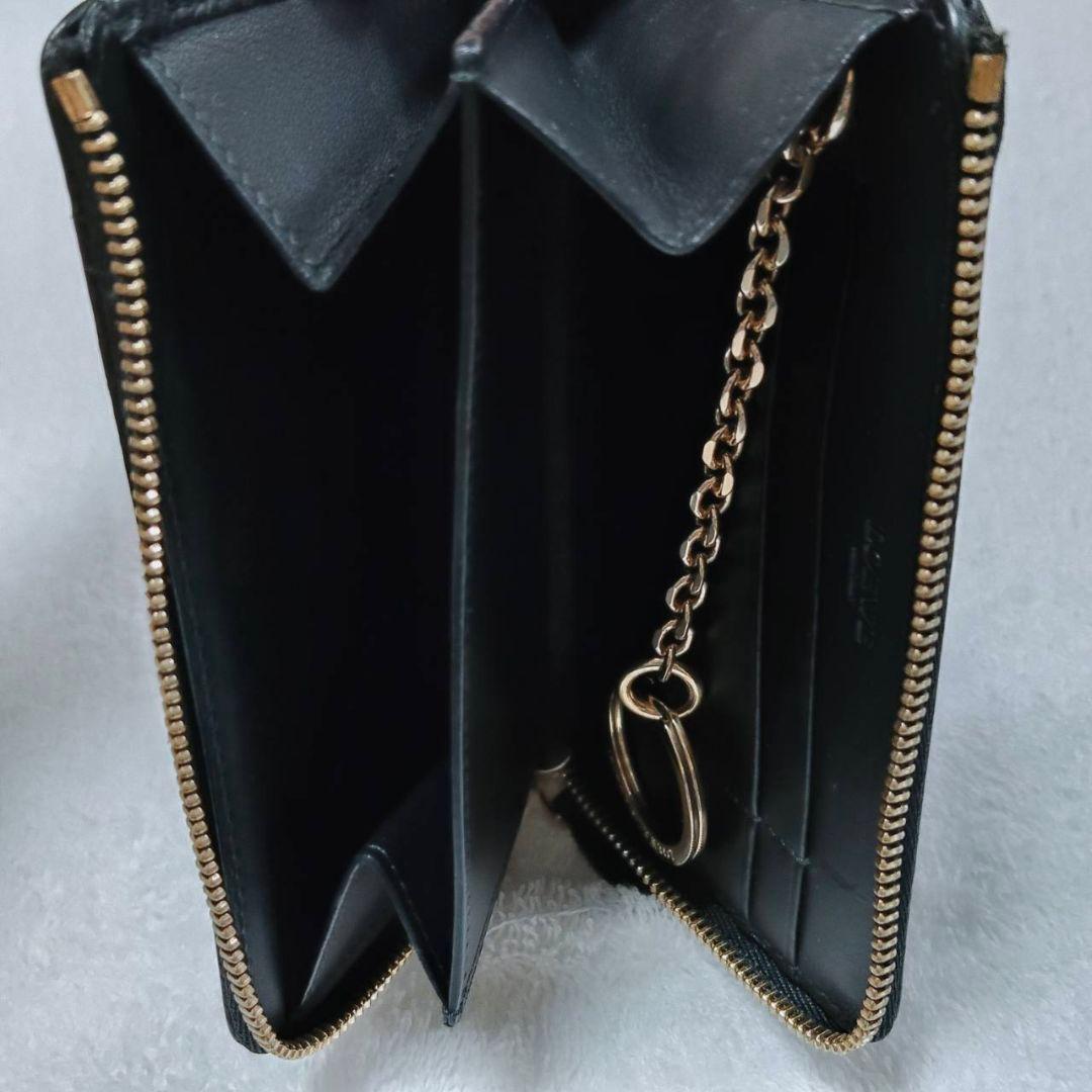 ロエベ リピートアナグラム L字財布 レザー ブラック 美品