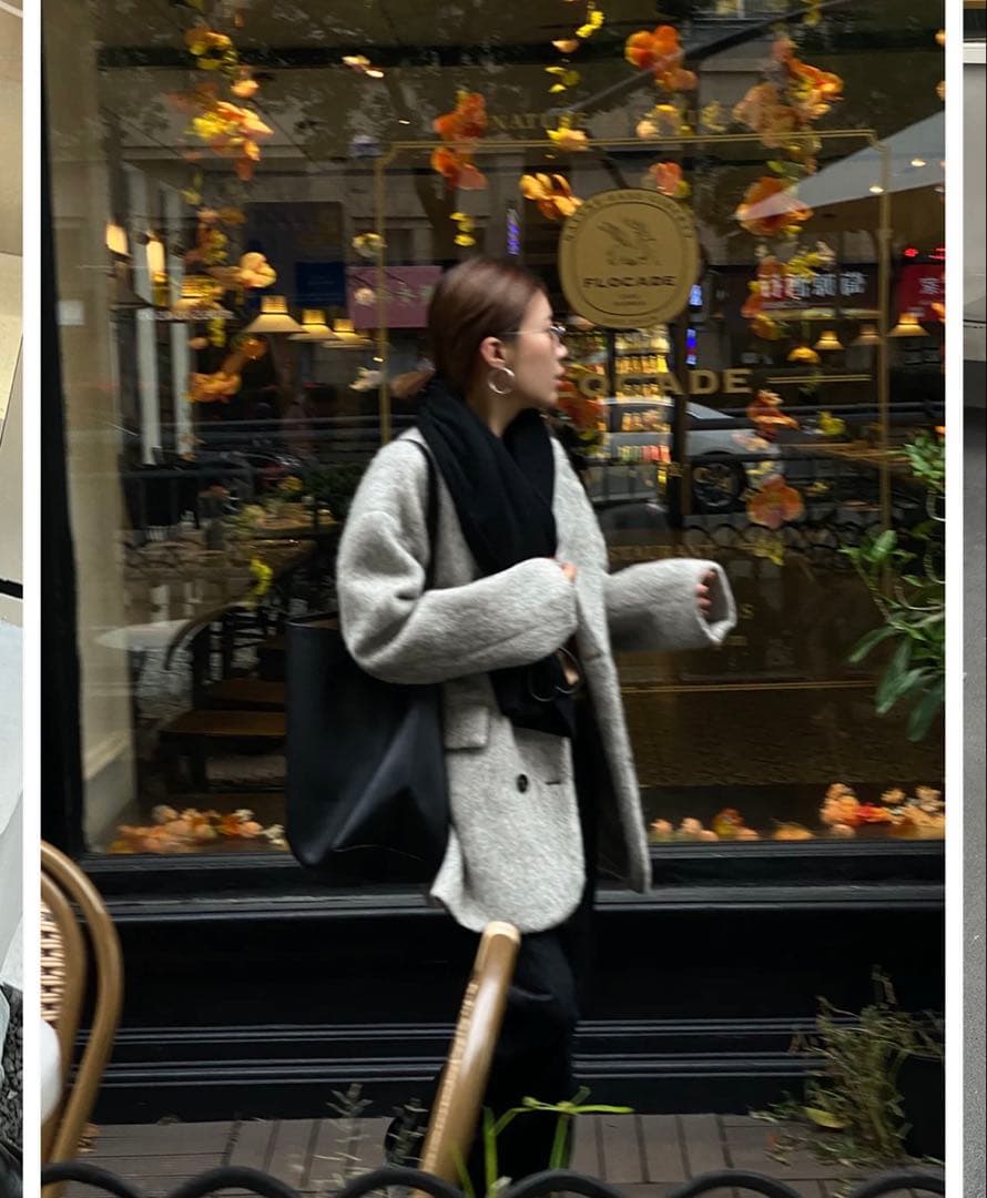 グレー オーバーサイズチェスターコート　ジプソフィア　gypsophila