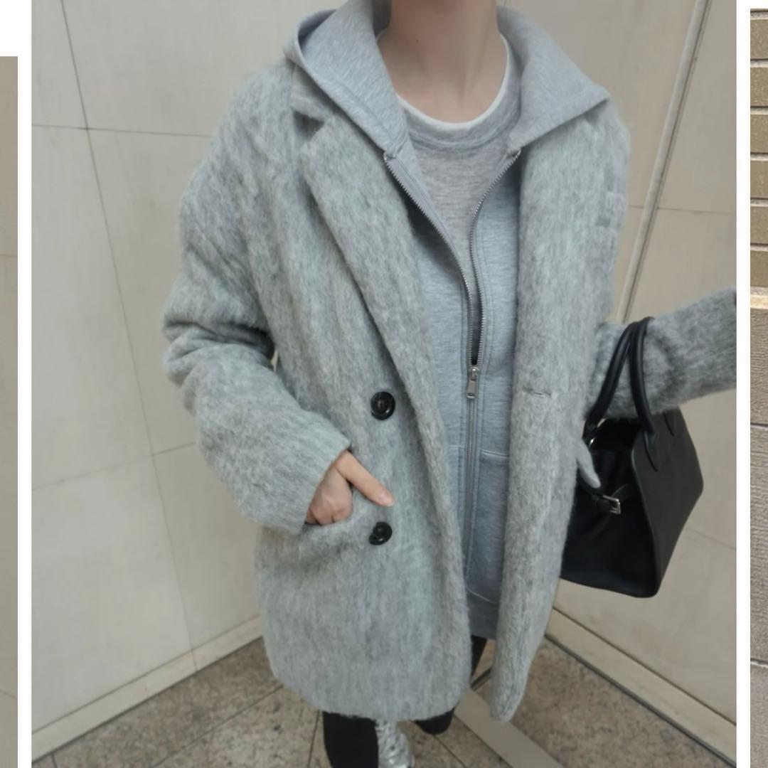 グレー オーバーサイズチェスターコート　ジプソフィア　gypsophila