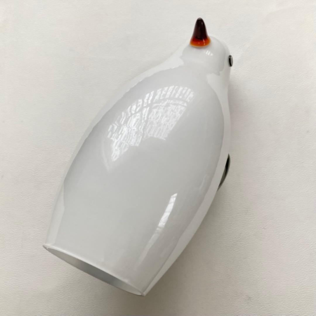 岩津ガラス ペンギン 置物 オブジェ ランプシェード スタンド 工芸品 レトロ