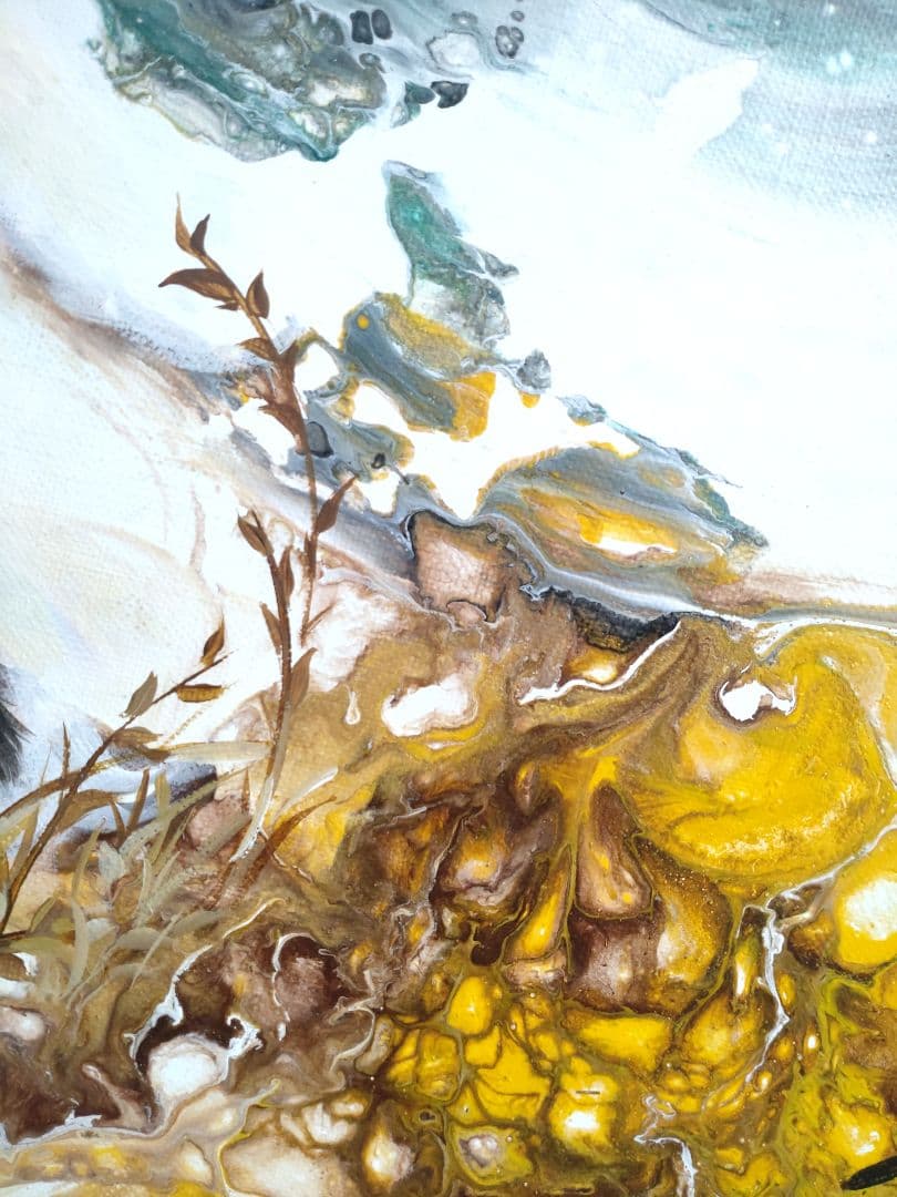 狐の油絵【軌跡】1点物の原画◆作者サイン入り/油彩画/F8号キャンバス