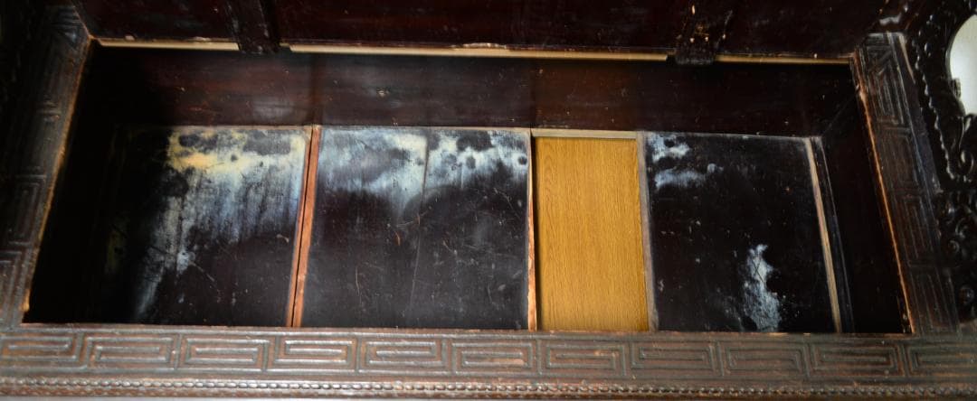 18-19世紀　希少　唐木　龍鳳凰彫刻　中国　長椅子　高級家具　アンティーク