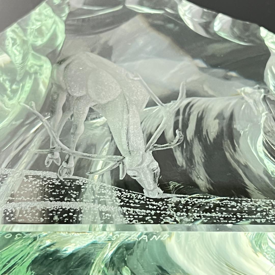 【Kosta Boda】ガラス 鹿のオブジェ / ペーパーウェイト