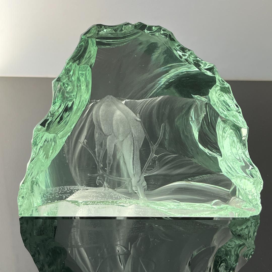 【Kosta Boda】ガラス 鹿のオブジェ / ペーパーウェイト