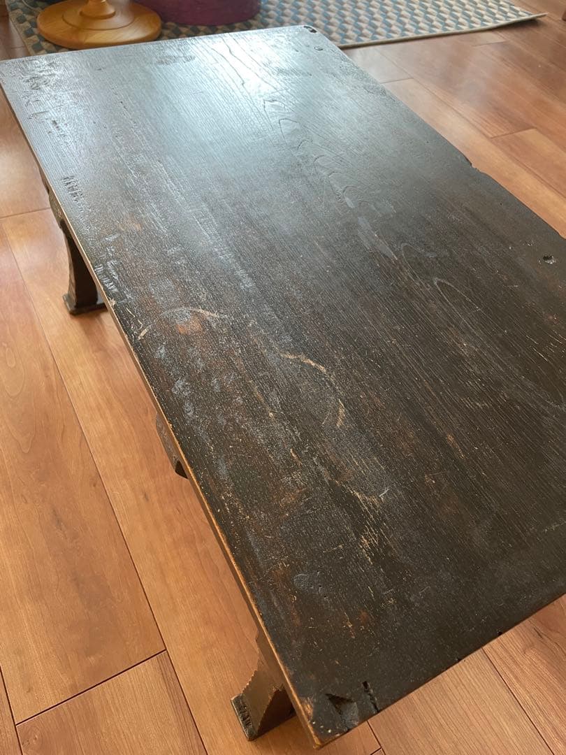 【昭和初期】和風文机 2つ引き出し付き ダークブラウン