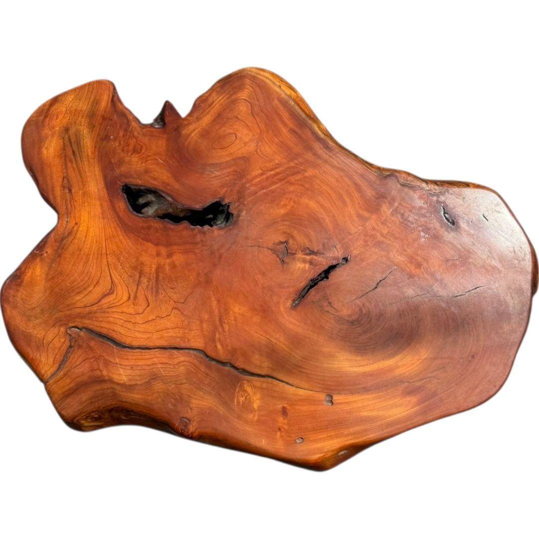 【希少】天然木 一枚板 脚付き 座卓 ローテーブル ちゃぶ台 飾り台 無垢材