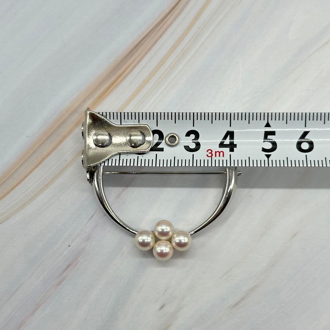 MIKIMOTO ミキモト ブローチ パール アコヤ真珠 サークル シルバー