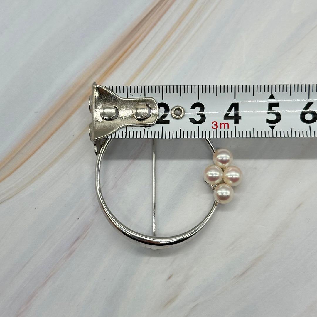 MIKIMOTO ミキモト ブローチ パール アコヤ真珠 サークル シルバー