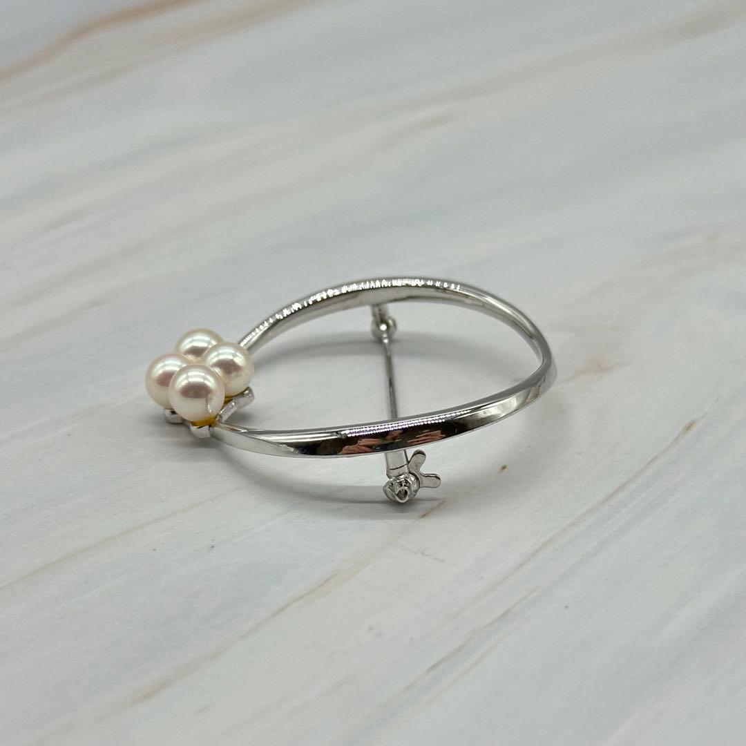 MIKIMOTO ミキモト ブローチ パール アコヤ真珠 サークル シルバー