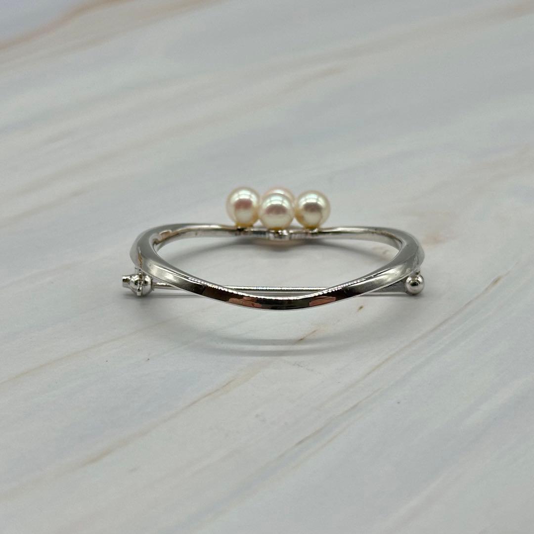 MIKIMOTO ミキモト ブローチ パール アコヤ真珠 サークル シルバー