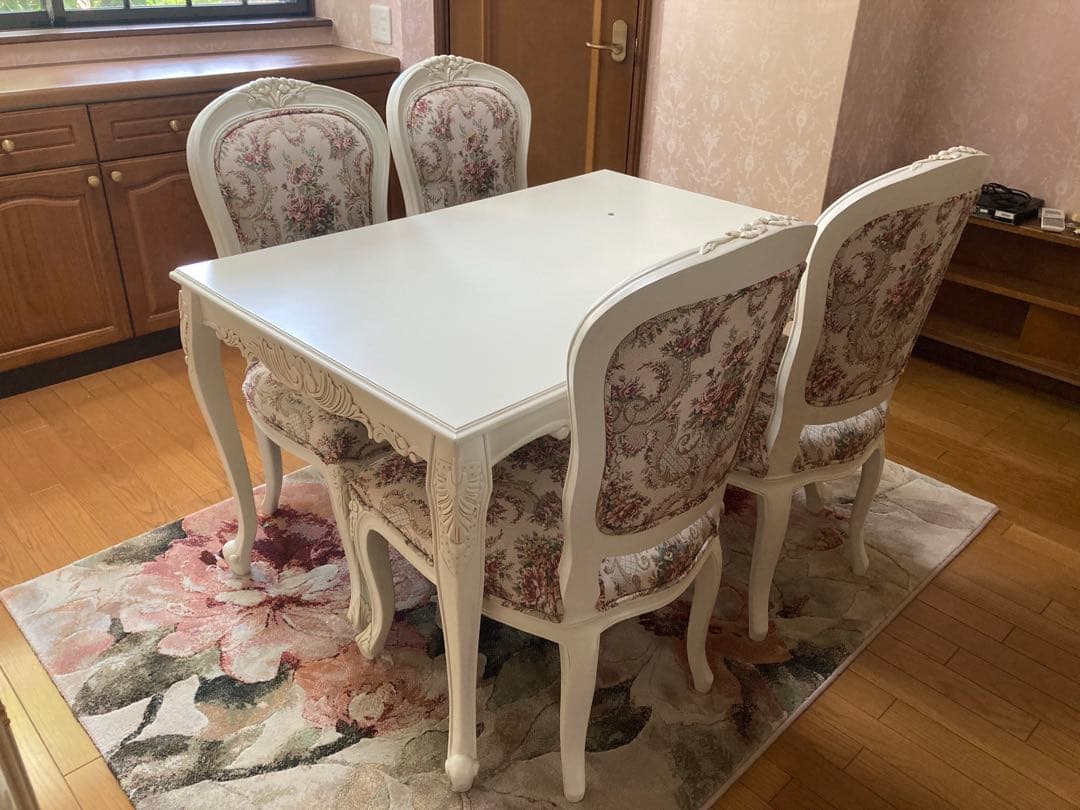 10月末頃出品終了/処分価格！/中古/ダイニングテーブル＆チェア＆マット