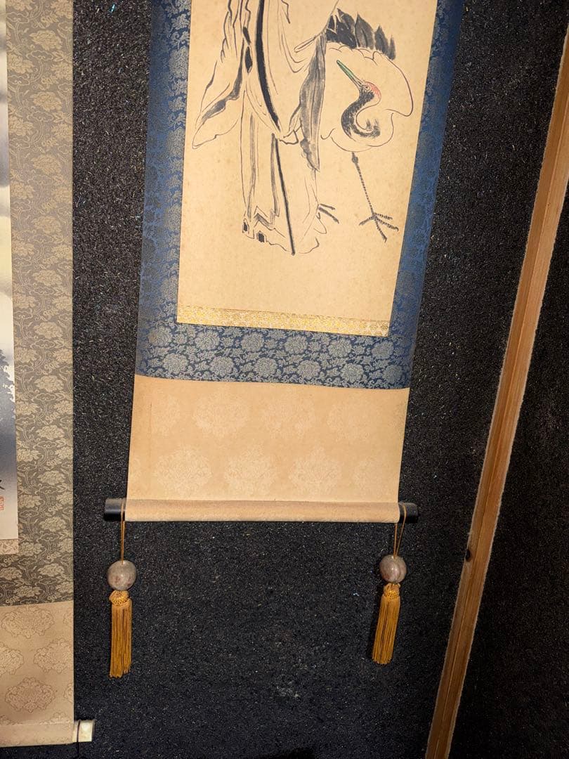 赤富士 掛け軸 / 鶴仙人図 掛け軸 2本セット バラ売り可