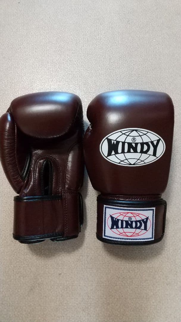 本革製WINDYボクシンググローブ 10oz マロン栗色 キックボクシング
