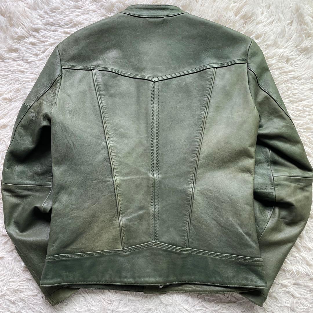 希少カラー ホースハイド シングルライダース CAV-000 モスグリーン