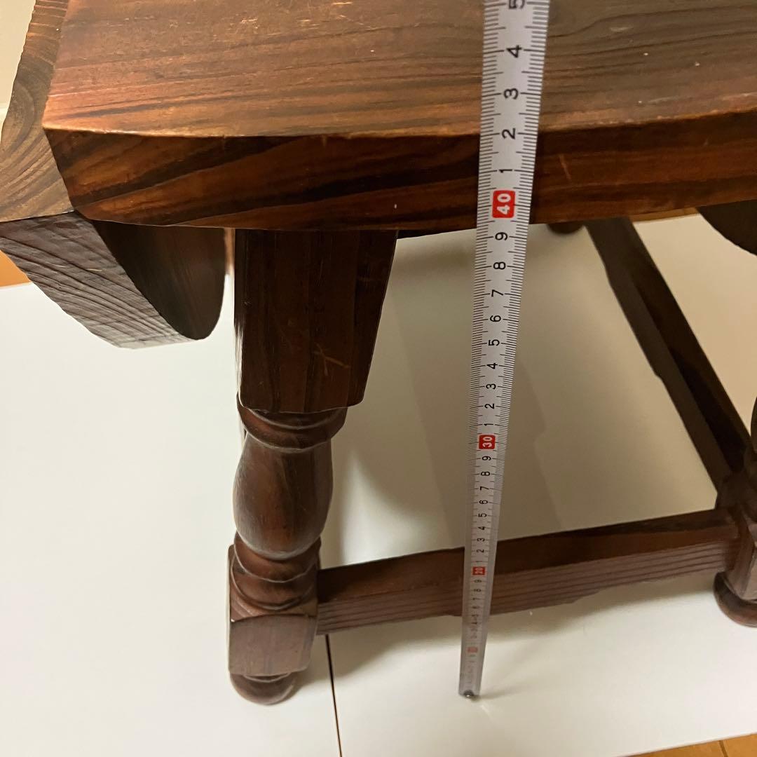 木製折りたたみ式ローテーブル　アンティークコーヒーテーブルバタフライ机楕円机