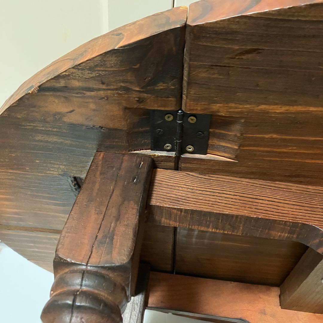 木製折りたたみ式ローテーブル　アンティークコーヒーテーブルバタフライ机楕円机