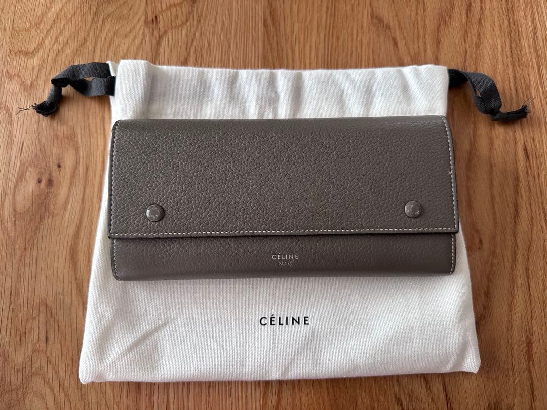 CÉLINE グレー 二つ折り長財布 保存袋付き