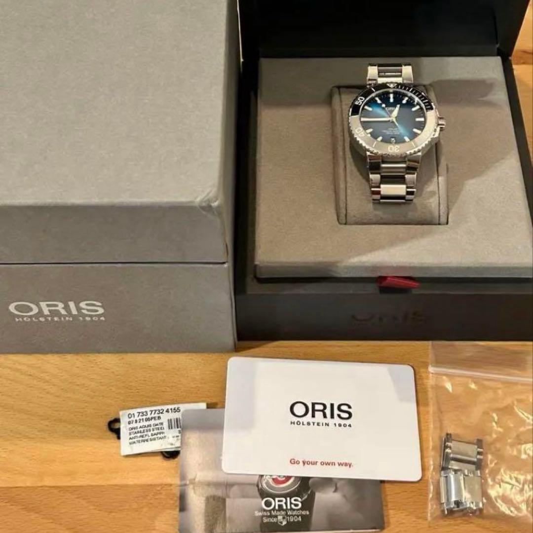 ORIS オリス アクイスデイト 39.5mm ブルー文字盤