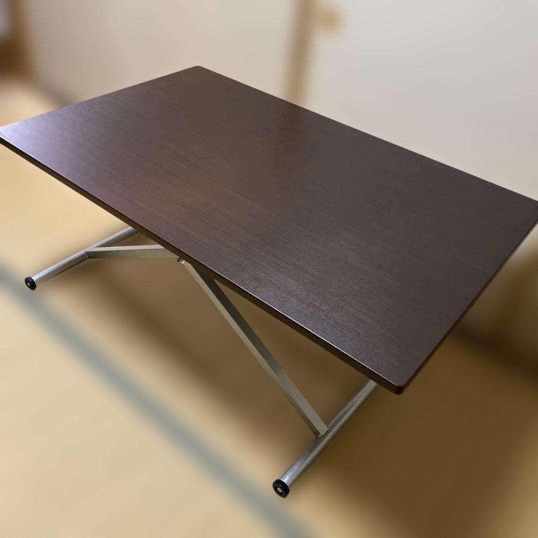 ニトリ　ダイニングテーブル 昇降式　ブラウン　広島県　お引き取り限定