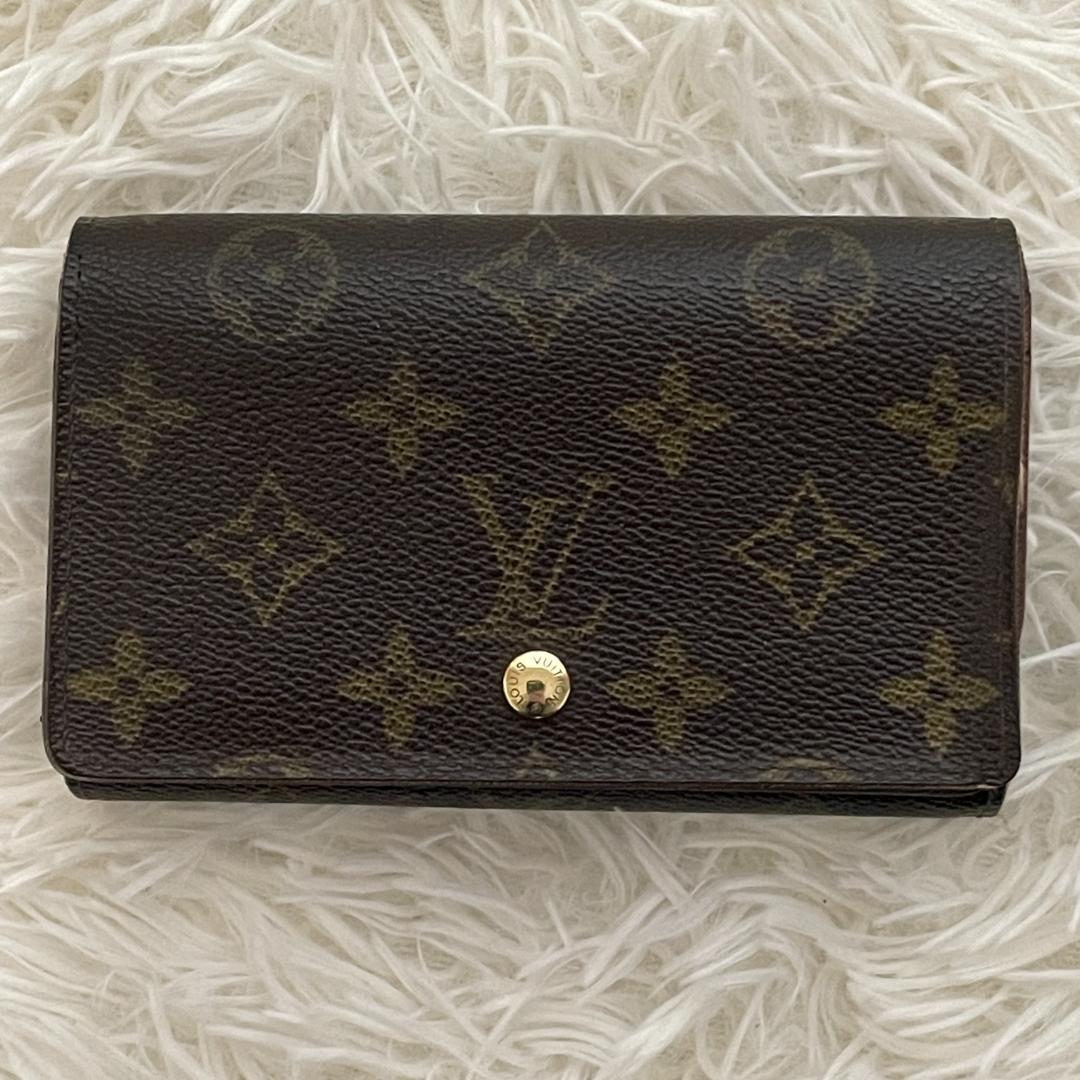 ルイヴィトン　ポルトモネビエトレゾール　折り財布　L字ジップ　モノグラム　PVC