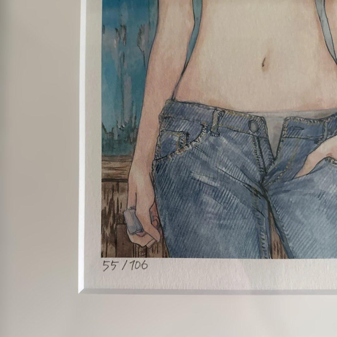 ま*｝様 限定106 鶴田謙二　直筆サイン入りカラー複製原画「さすらいエマノン」