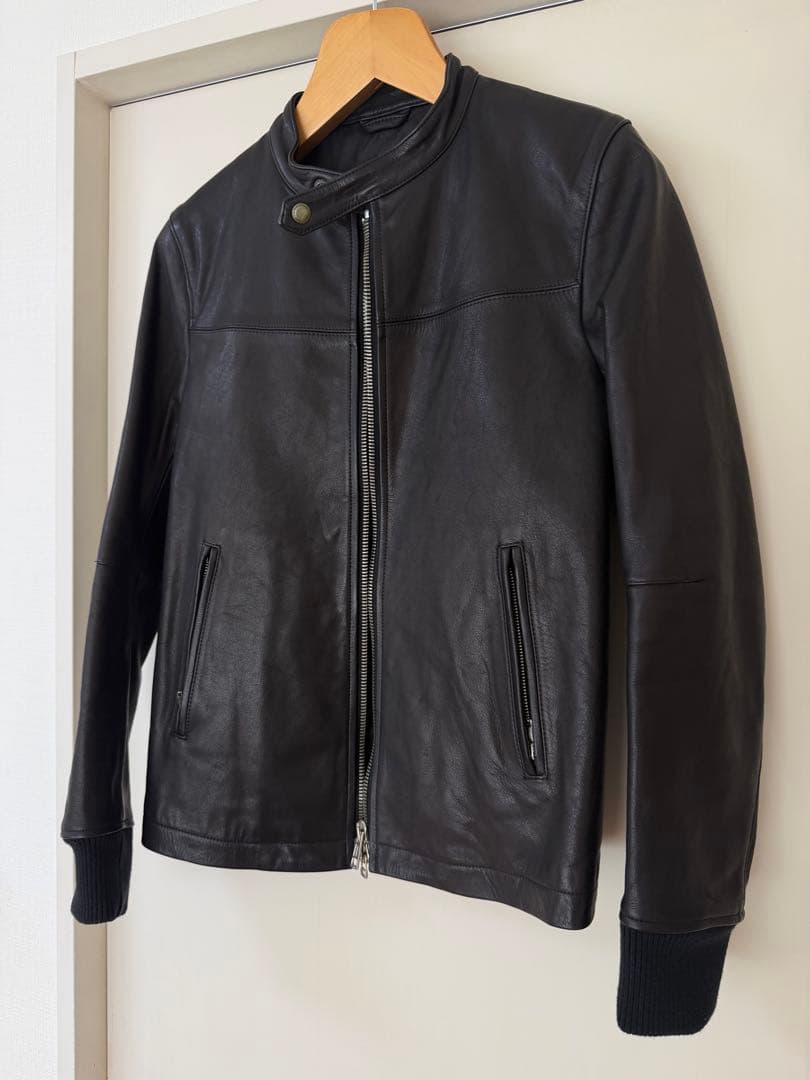 【名作希少サイズ3】ラウンジリザード 牛革シングルライダース黒 シンサレート中綿