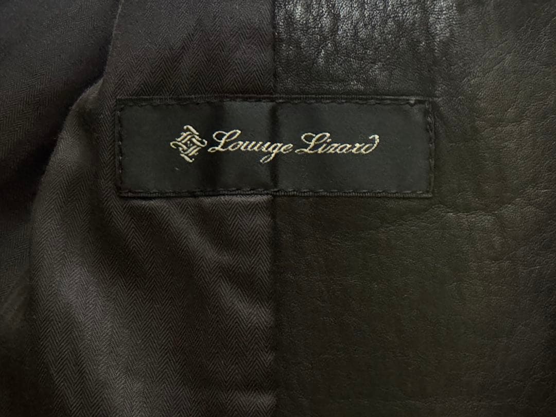 【名作希少サイズ3】ラウンジリザード 牛革シングルライダース黒 シンサレート中綿