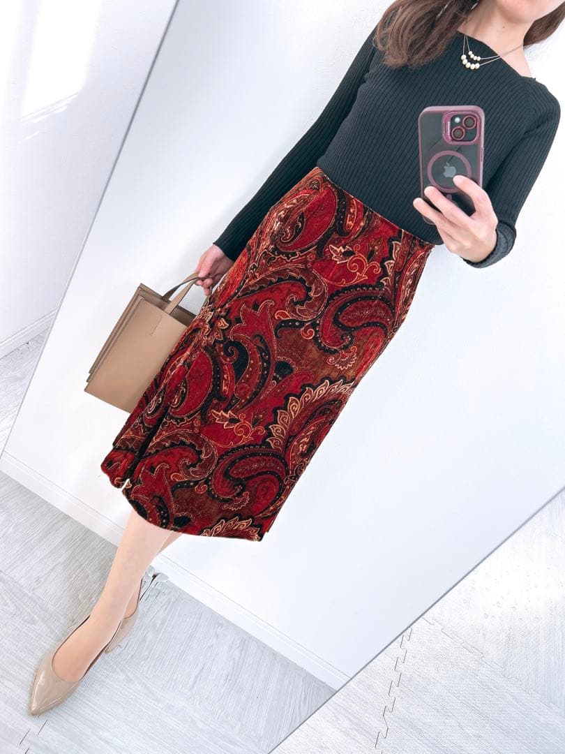 【れいこ✨】定価60,000円❤️マックスマーラ✨ベルベット生地スカート