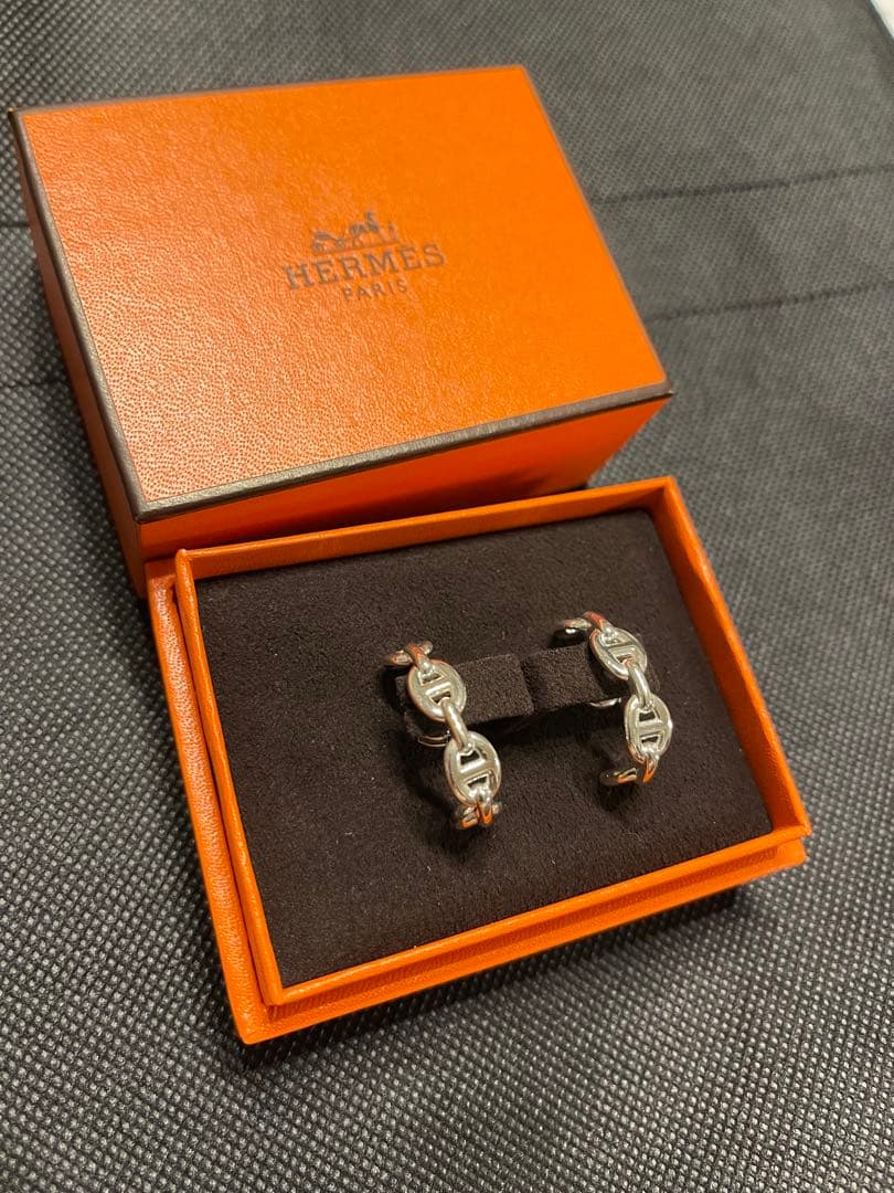 ひ*り様 HERMES シルバーチェーンピアス