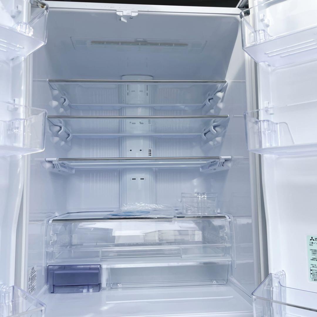 取付無料！三菱2段チルドルームおしゃれホワイトインテリア6ドア冷蔵庫！洗濯機