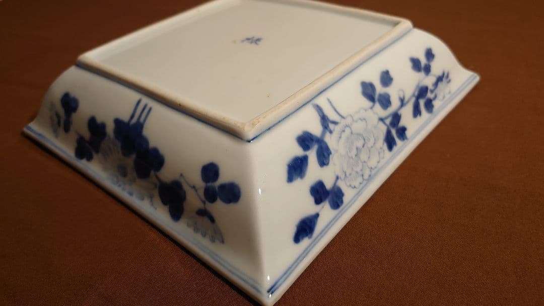 古伊万里　伊万里　角鉢　角皿　菓子皿　染付　アンティーク　蔵出し　江戸期　１客
