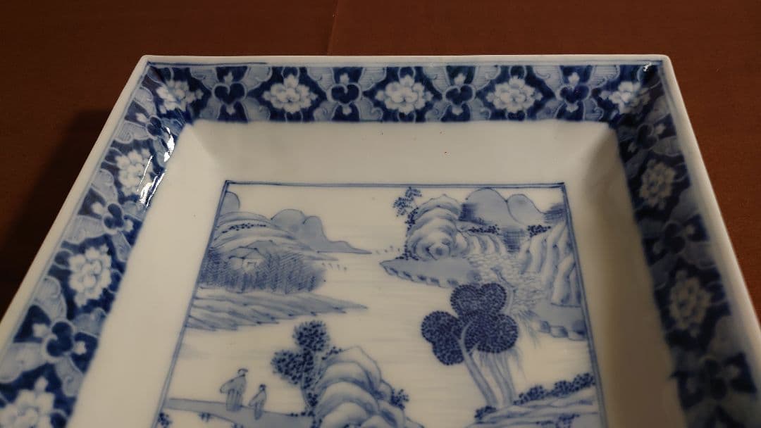 古伊万里　伊万里　角鉢　角皿　菓子皿　染付　アンティーク　蔵出し　江戸期　１客