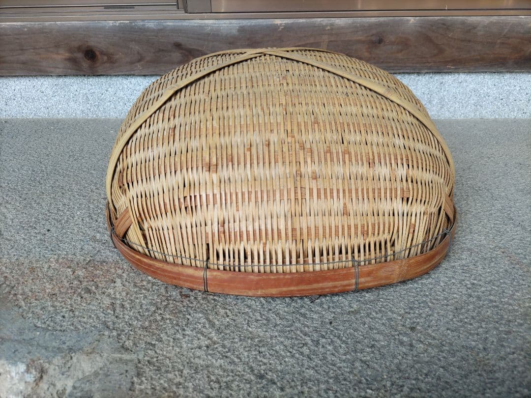 昭和レトロ　竹かご　竹細工　片口ざる　古道具