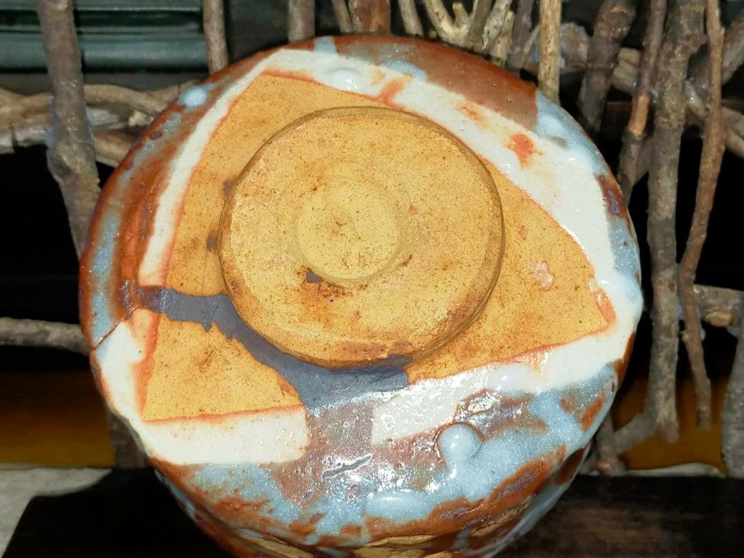 ♥美濃焼♥　鼠志野　志野　茶碗　在銘　茶道具　骨董　古玩　アンティーク