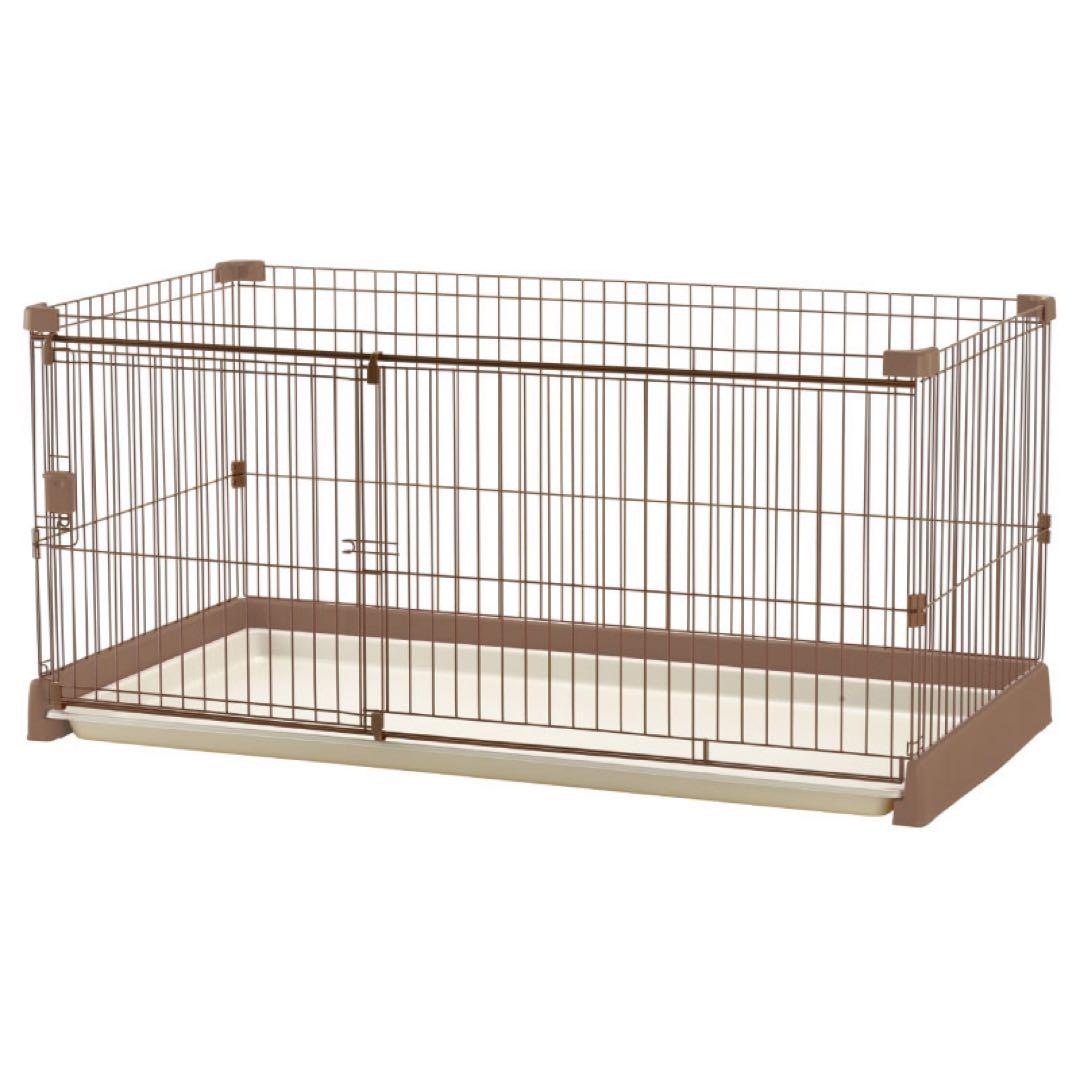 美品 リッチェル ペット用 お掃除 簡単サークル ブラウン 150cm×80cm