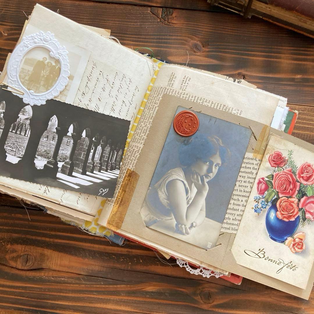 junk journal ジャンクジャーナル雑記帳　平袋付き