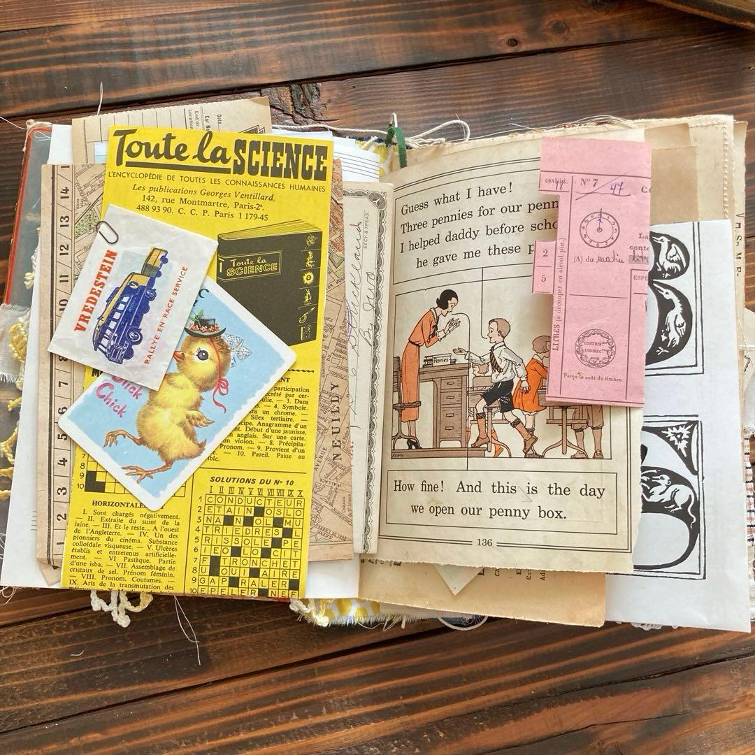 junk journal ジャンクジャーナル雑記帳　平袋付き