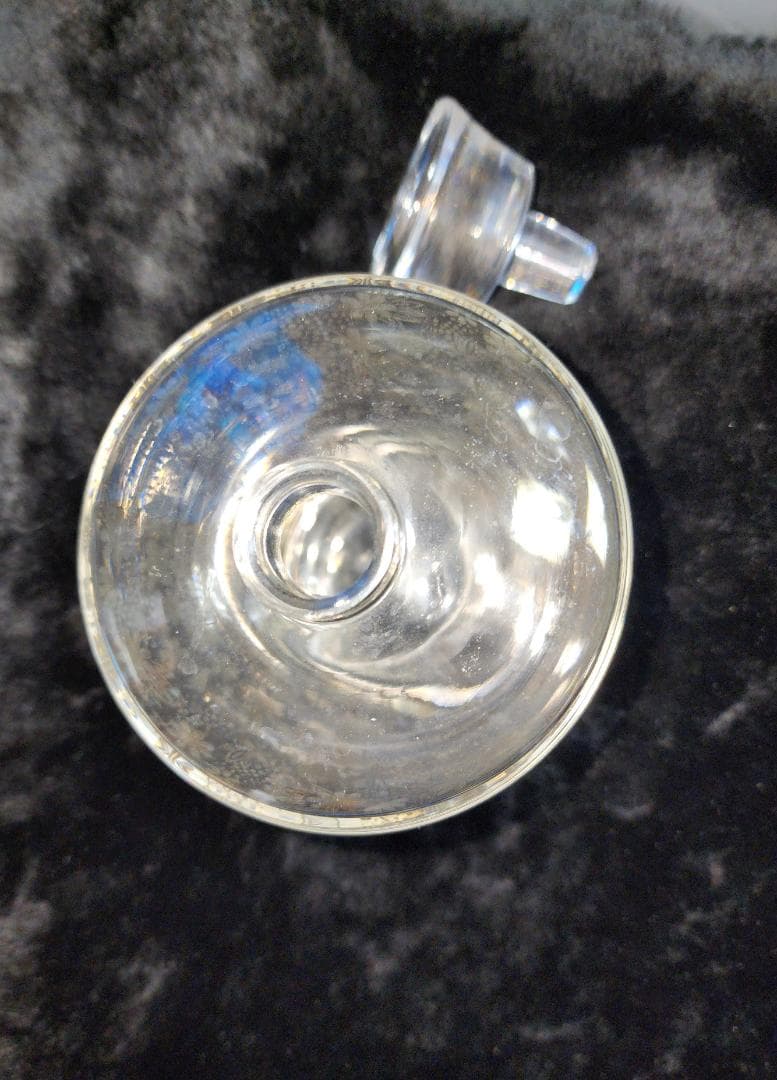 希少!オールドバカラエリザベート花柄エッチングガラス容器 蓋付き