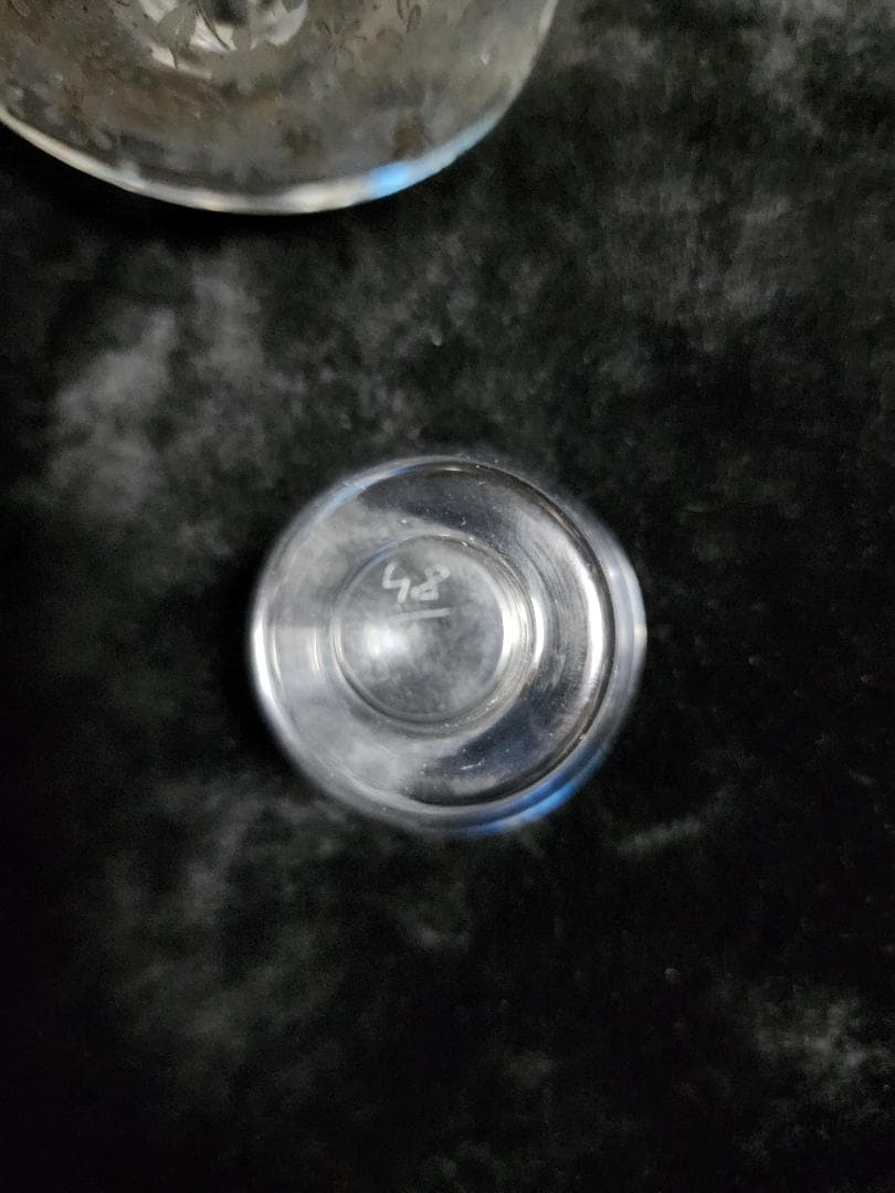 希少!オールドバカラエリザベート花柄エッチングガラス容器 蓋付き