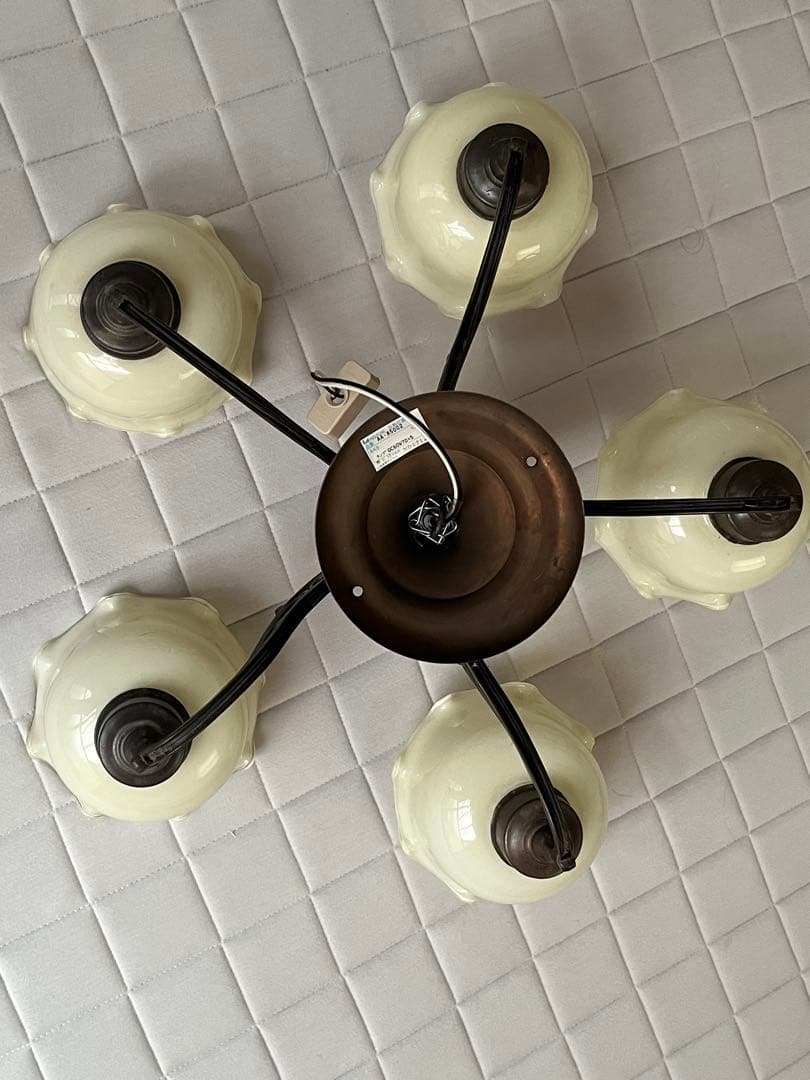 値下げ！アンティーク　ガラスシャンデリア 5灯