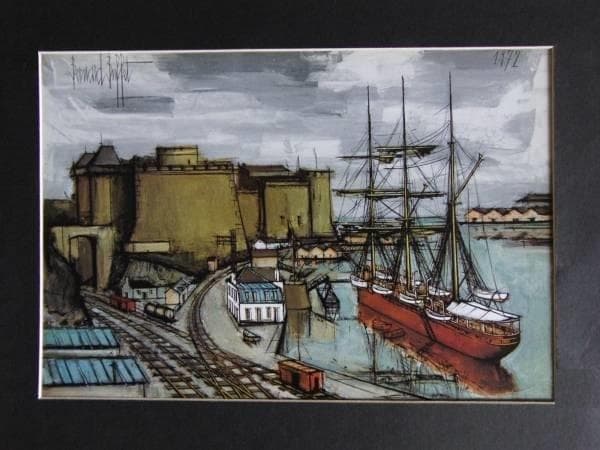 ベルナール・ビュッフェ「Brest,le chateau」希少画集の額装画