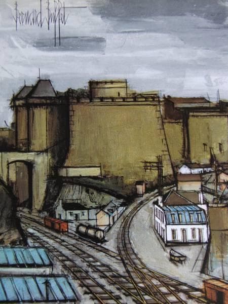 ベルナール・ビュッフェ「Brest,le chateau」希少画集の額装画