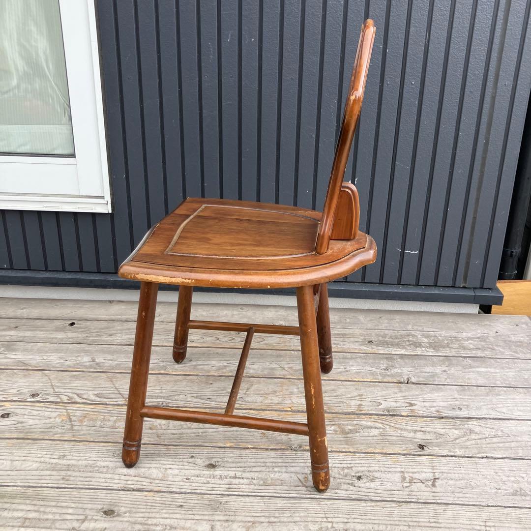 ② アンティーク 北欧レトロ 装飾 木製椅子 チャーチチェア ダイニングチェア