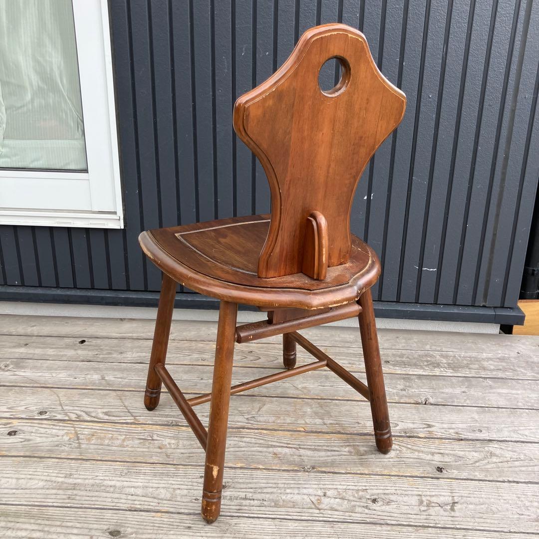 ② アンティーク 北欧レトロ 装飾 木製椅子 チャーチチェア ダイニングチェア
