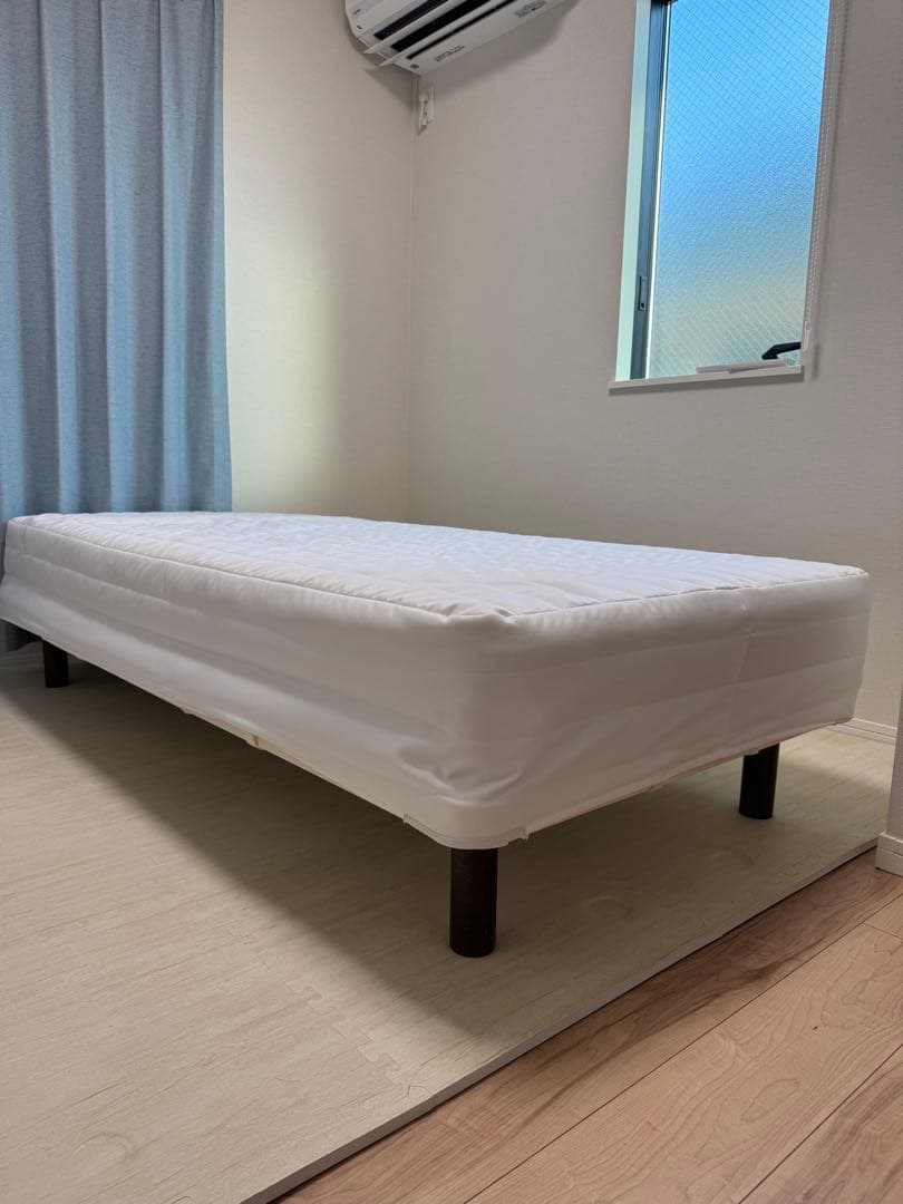 【送料込】無印良品　シングル　脚付マットレス　高密度ポケットコイル