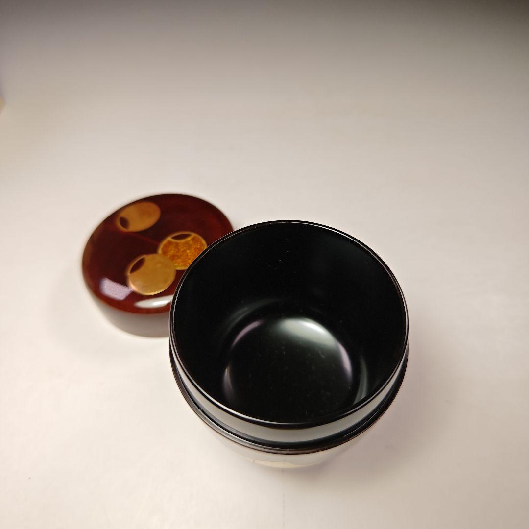 イ672 棗『中村宗悦』『欅目スリ　溜塗　壺々蒔絵　棗　共箱』茶道具